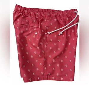 Mens Original Penguin by Munsingwear Lined Swim Trunks Shorts Size Large PINK